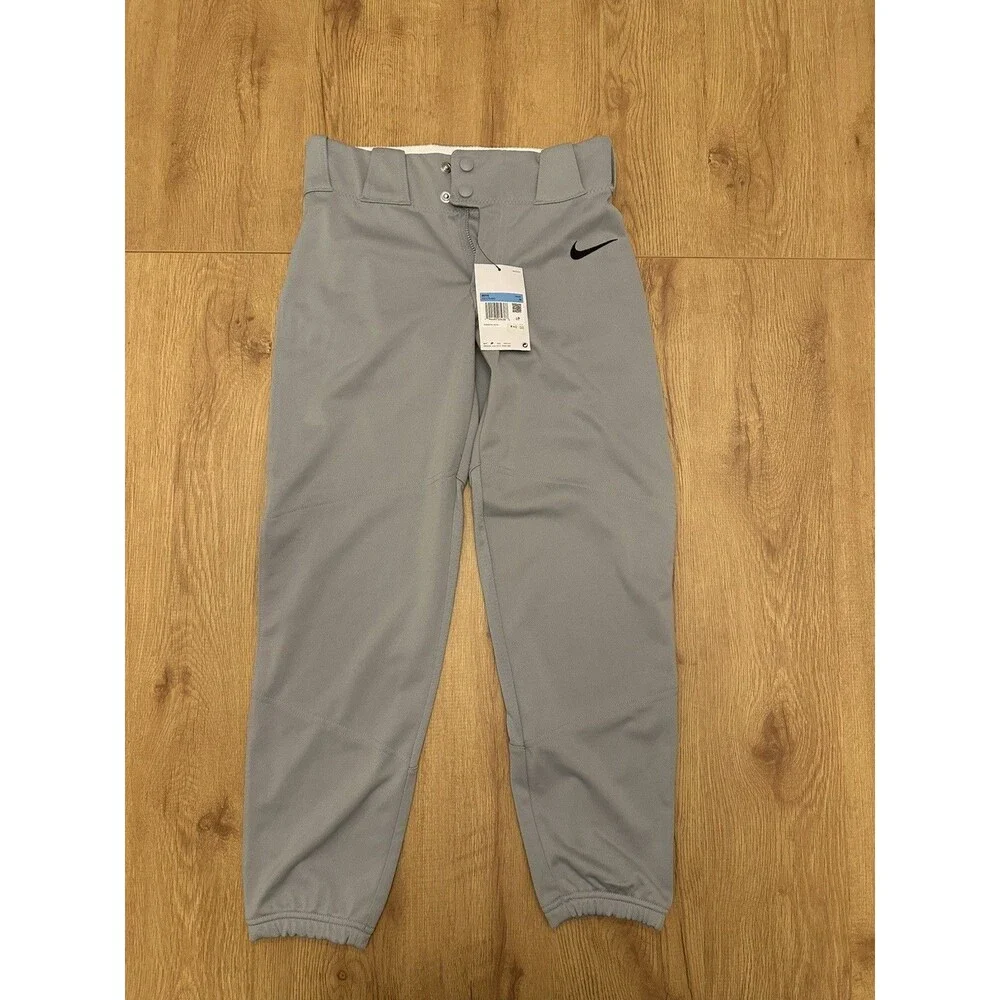 Nike Youth Dri-FIT Baseball Softball Pants Sz Medium Gray 573711-052 NWT